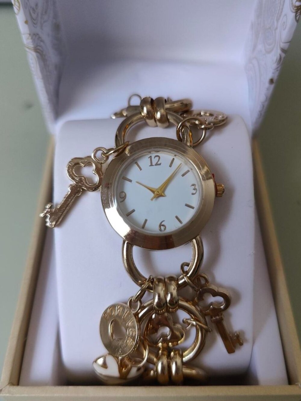 Charter Club Gold charm watch